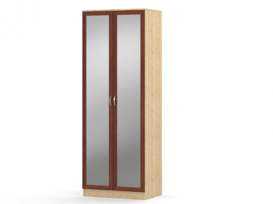 Шкаф распашной 2-х дверный с зеркалами 520 со штангой Горизонт-Р (Баронс)